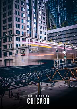 Chicago Train in Motion