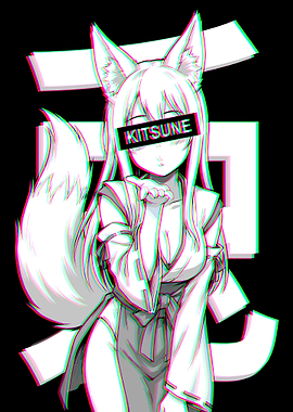Kitsune Girl Anime Glitch