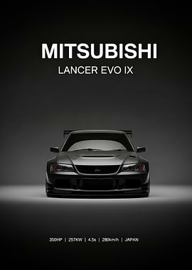 Mitsubishi Lancer EVO IX Car Poster
