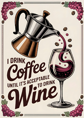 Coffee to Wine Graphic Art