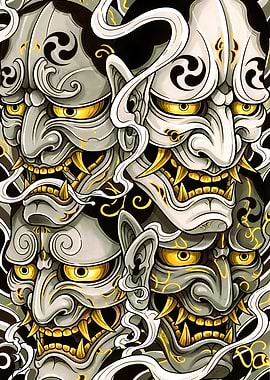 Hannya Mask Pattern