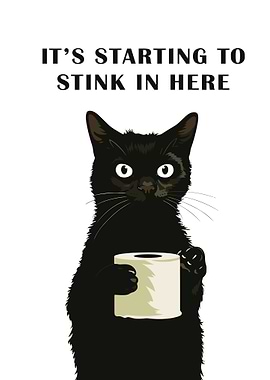 Stinky Cat with Toilet Paper