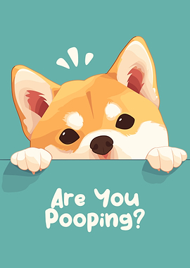 Cartoon Shiba Inu 'Are You Pooping?'