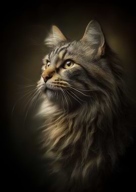 Majestic Tabby Cat Portrait