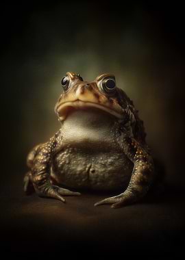 Detailed Portrait of a Brown Toad