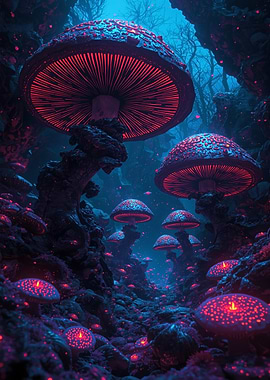 Glowing Mushroom Forest