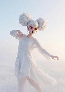 White Dress and Cloud Hair