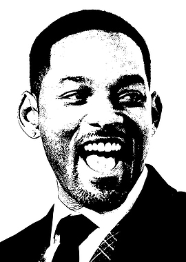 Will Smith Black and White Portrait