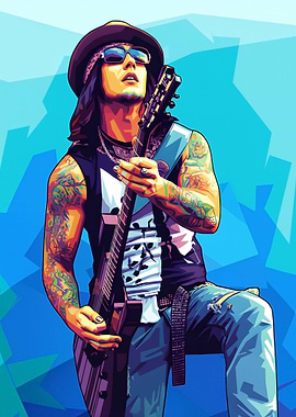 Guitarist in Pop Art Style