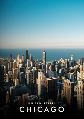Chicago Skyline Aerial View