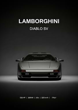 Lamborghini Diablo SV Front poster