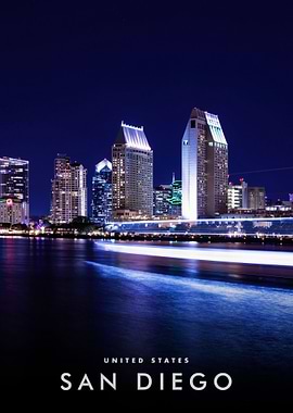 San Diego Skyline Night