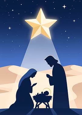 Nativity Scene with Star