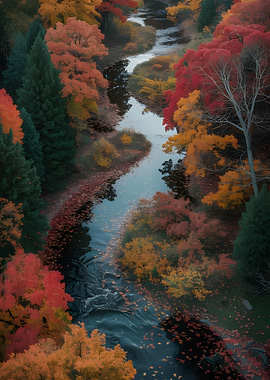 Autumn River Landscape