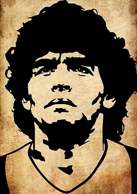 Diego Maradona Portrait Silhouette Art