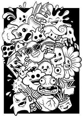 Black and White Doodle Art