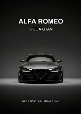 Alfa Romeo Giulia GTAm Car Poster