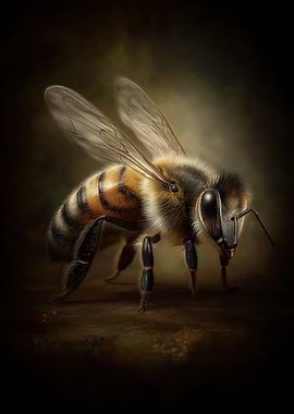 Detailed Honeybee Portrait