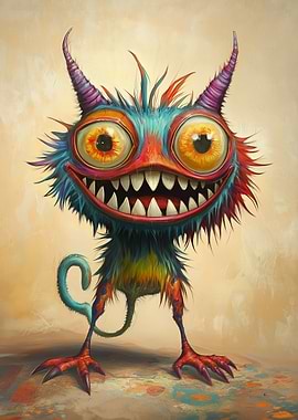 Colorful Monster with Big Smile