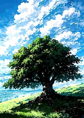 Anime Style Tree Landscape
