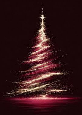Sparkling Christmas Tree on Dark Background