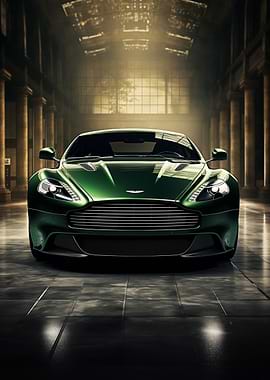 Green Aston Martin in Hall