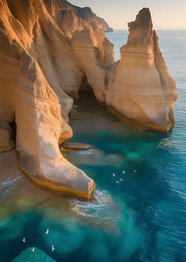 Coastal Cliffs and Turquoise Water