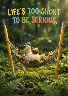 Relaxing Frog in Hammock