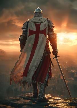 Templar Knight at Sunset