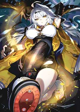 Anime Girl in Action Pose