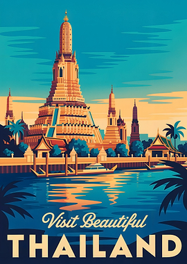 Visit Beautiful Thailand Travel Poster