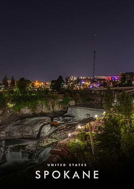 Spokane Washington Night