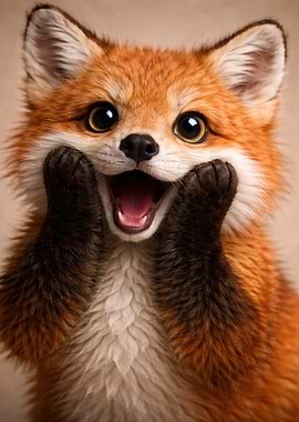 Surprised Fox Portrait