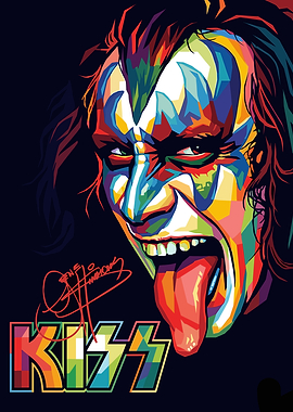 Gene Simmons Kiss Pop Art Portrait