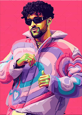 Bad Bunny Pop Art Portrait