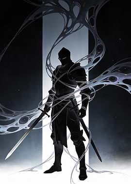 Dark Knight with Swords and Magic