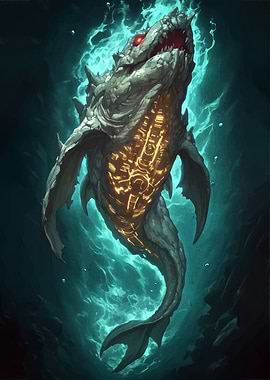 Mechanical Sea Monster in Deep Water