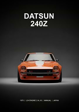 Datsun 240Z Orange Car Poster