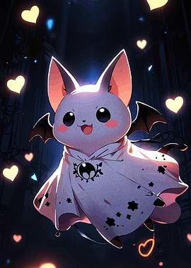Cute Bat with Hearts
