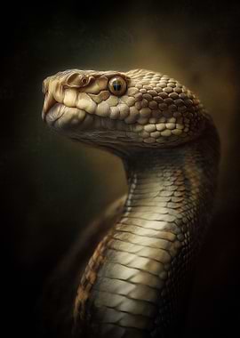 Detailed Snake Portrait