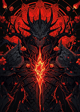 Dark Knight with Fiery Emblem