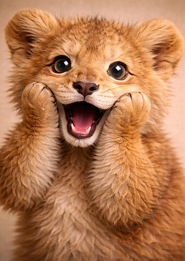 Adorable Lion Cub Portrait