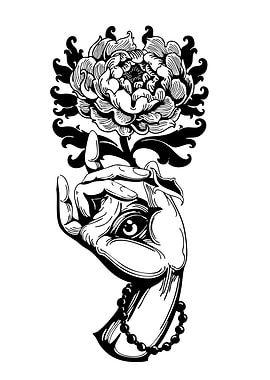Hand with Eye and Flower