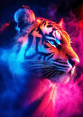 Neon Tiger Portrait