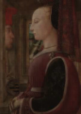 Portrait of a Woman with a Man at a Casement