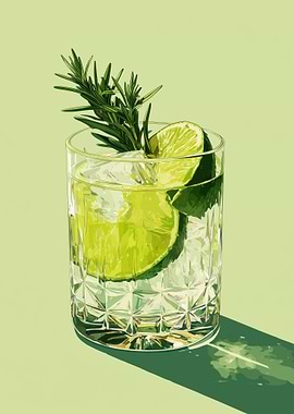Lime and Rosemary Mojito Cocktail