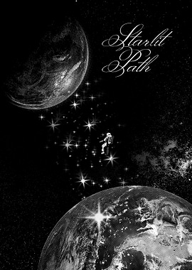 Starlit Path: Astronaut in Space