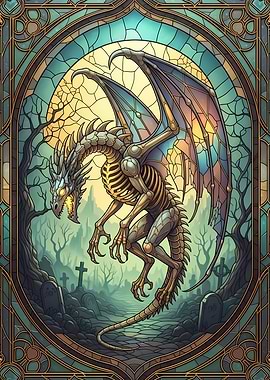 Stained Glass Undead Dragon