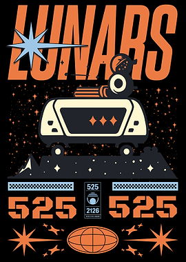 Lunars Space Travel Graphic Art