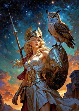 Goddess Athena with Owl